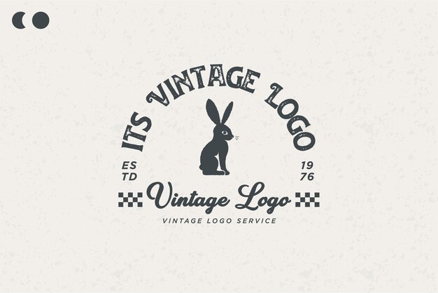 Vector stylish bunny logo design vintage design classic style