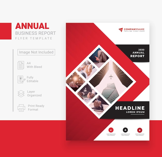 Stylish business annual report brochure and flyer vector template