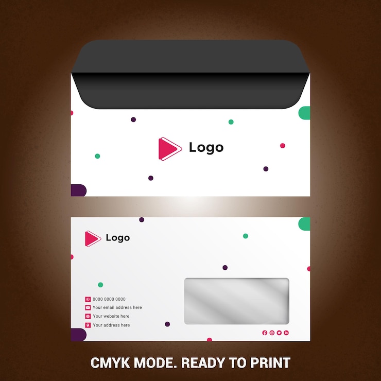 Vector stylish business envelope stationery design template