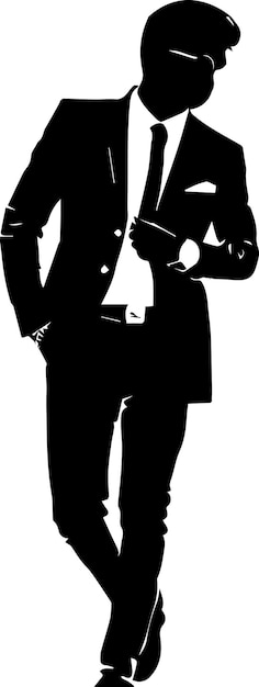 Stylish business man vector silhouette illustration