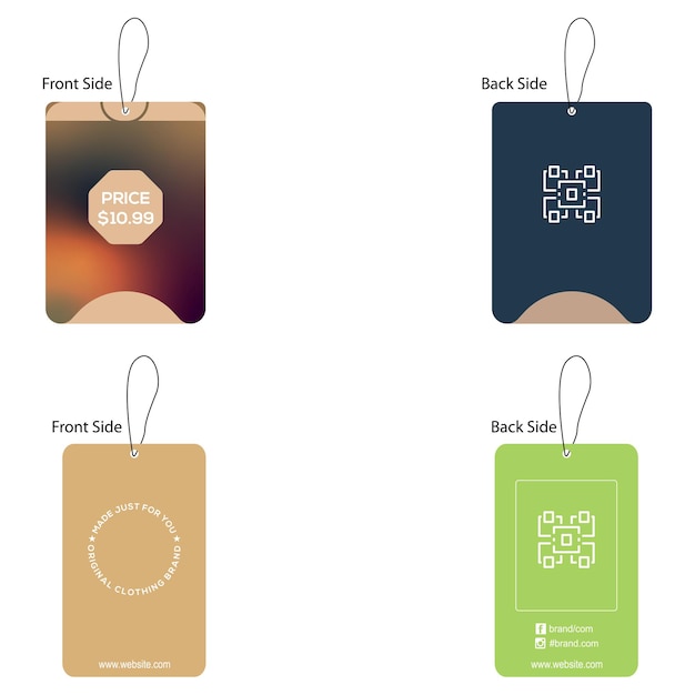 Vector stylish clothing hangtag designs for your fashion brand