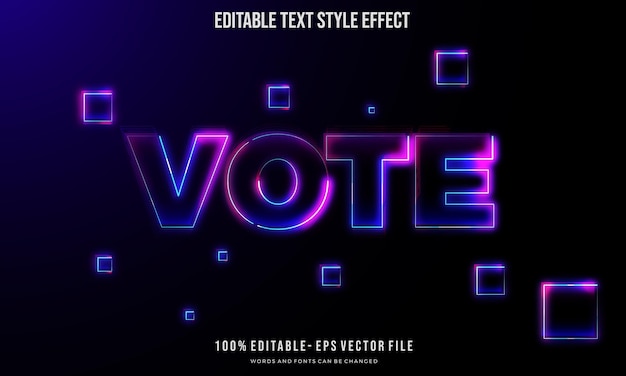 Stylish colorful bright neon color text style effect editable vector fonts