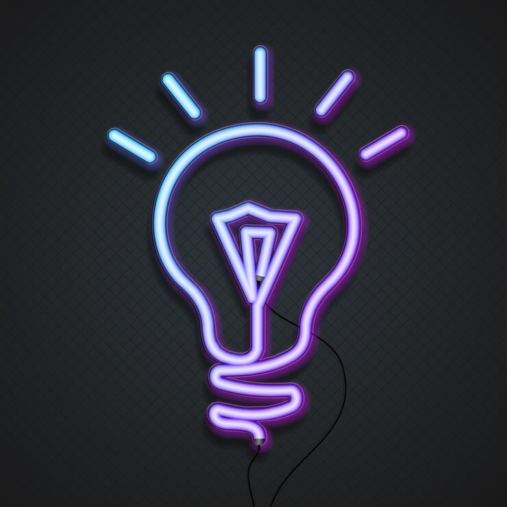 Vector stylish colorful light neon lamp vector illustration
