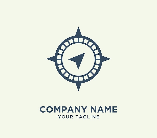 Vector stylish compass logo design template