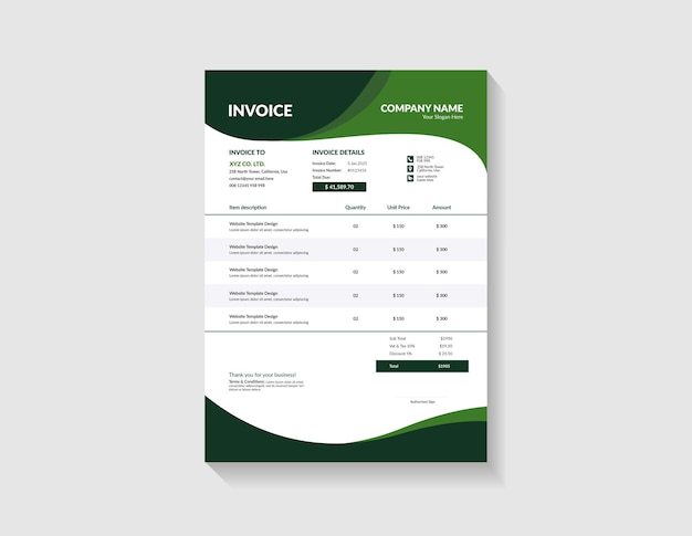 Stylish Corporate Invoice Design