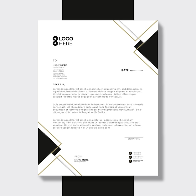 Vector stylish corporate stationery letterhead design template