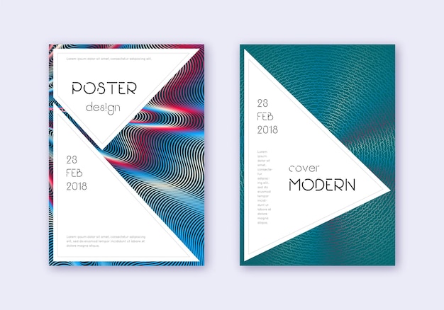 Vector stylish cover design template set. red white blue abstract lines on dark background. fascinating cover design. delightful catalog, poster, book template etc.