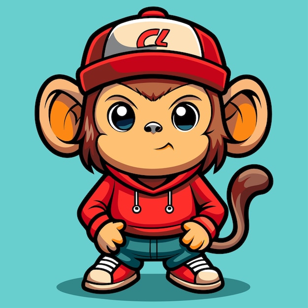 Stylish Cute Monkey Hip Hop Vector Files for Trendy Designs