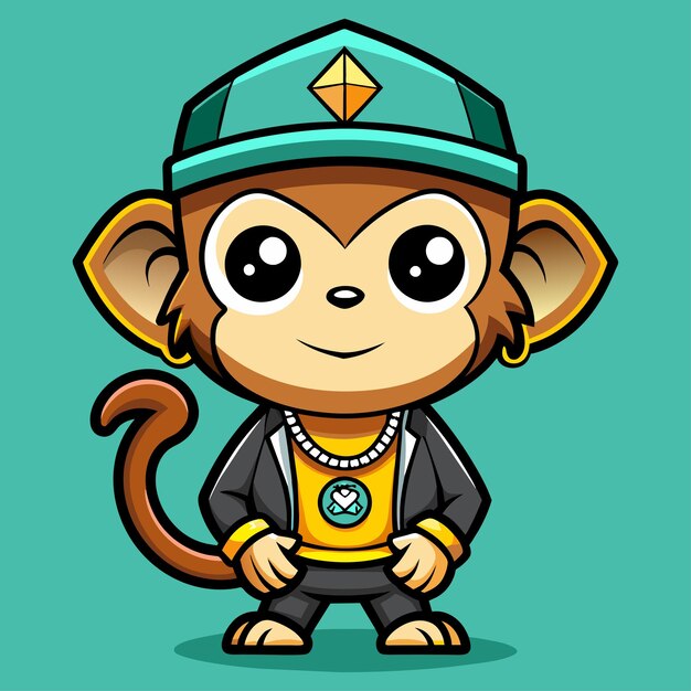 Stylish Cute Monkey Hip Hop Vector Files for Trendy Designs