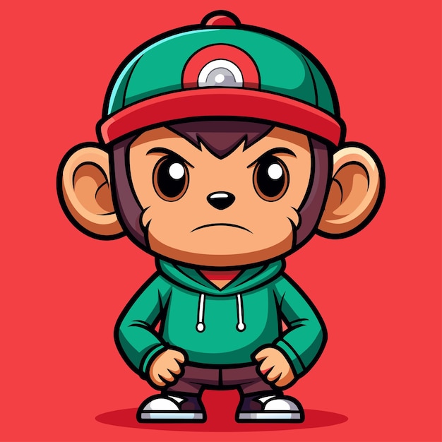 Stylish Cute Monkey Hip Hop Vector Files for Trendy Designs