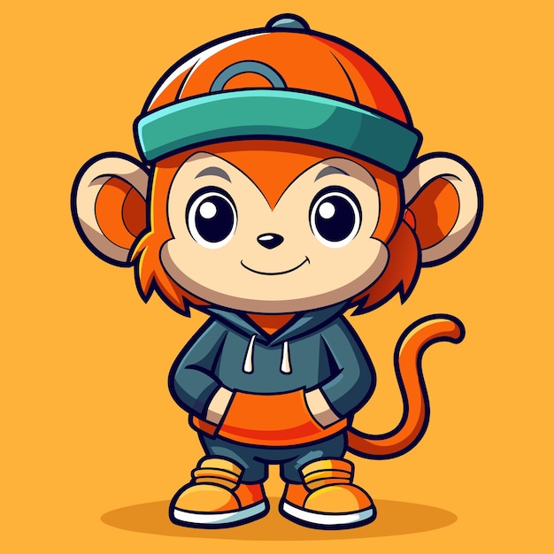 Stylish Cute Monkey Hip Hop Vector Files for Trendy Designs