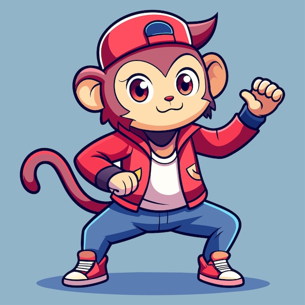 Stylish Cute Monkey Hip Hop Vector Files voor trendy ontwerpen