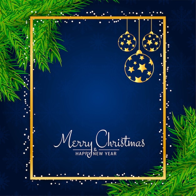 Vector stylish decorative merry christmas background with frame