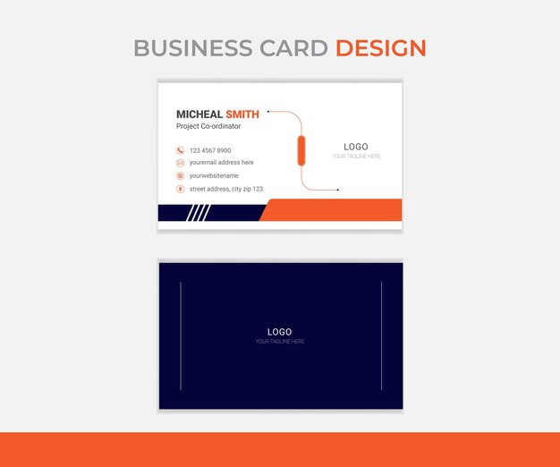 Stylish doublesided modern business card design template