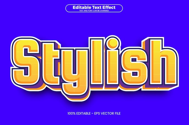 Stylish editable text effect in modern trend style