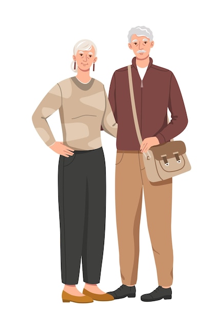 Vector stylish elderly people