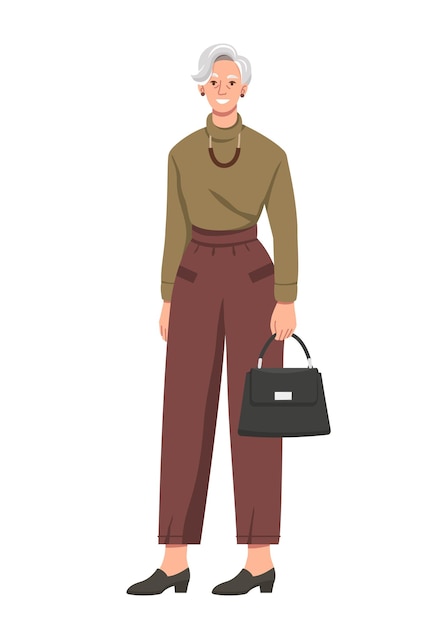 Vector stylish elderly person