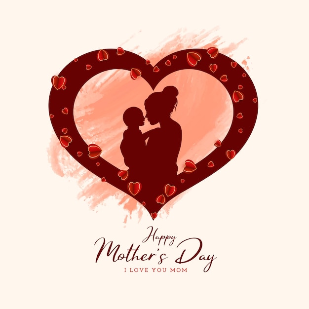 Vector stylish elegant happy mothers day celebration greeting card design