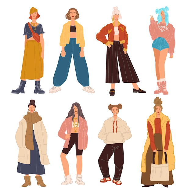 현대적인 옷을 입은 세련된 여성 캐릭터