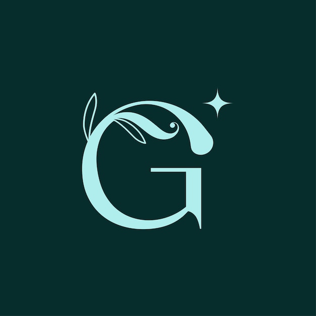 стильный цветочный логотип красоты королевский логотип G
