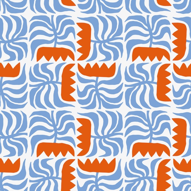 Vector stylish folk pattern with an ornamental plant