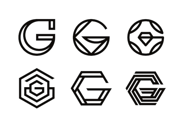 Vector stylish g lettermarks logo collection voor uw merkidentiteit