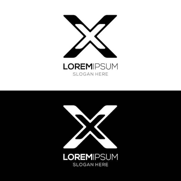 Stylish geometric letter X logo design template