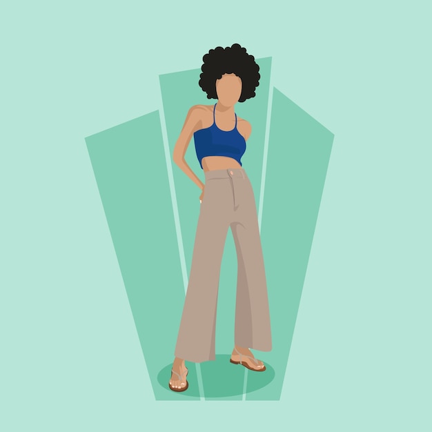 Vector stylish girl premium vector illustration