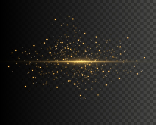 Vector stylish golden light effect. abstract laser beams of light.