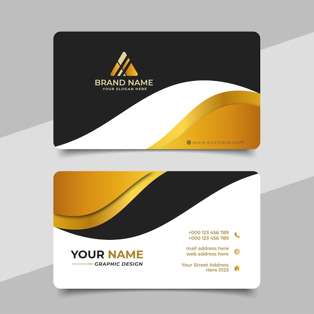 Stylish Golden Luxury Business Card Template Design