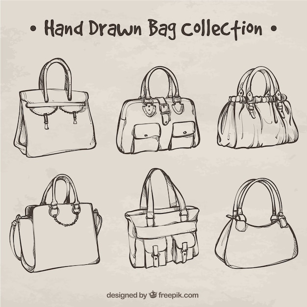 Stylish hand-drawn bag collection