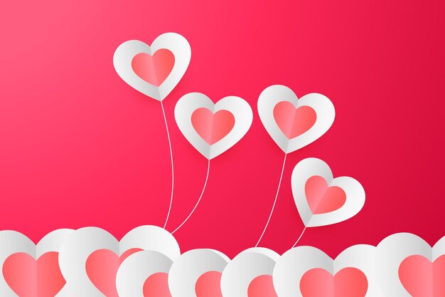 Stylish hanging hearts background for valentines day