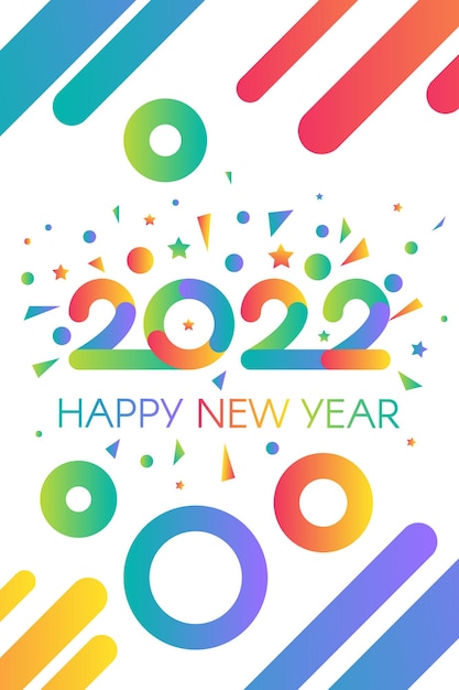 Vector stylish happy new 2022 year template