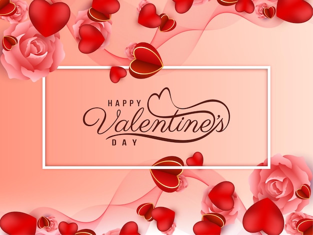 Stylish Happy Valentines day celebration decorative background