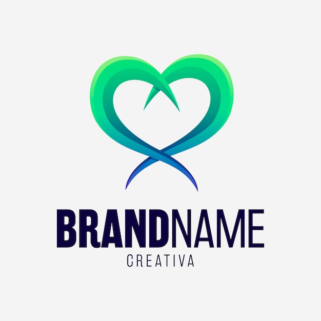 Stylish heart colorful logo design