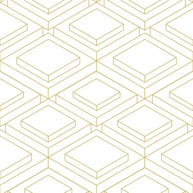 Elegante linea isometrica vector seamless pattern design