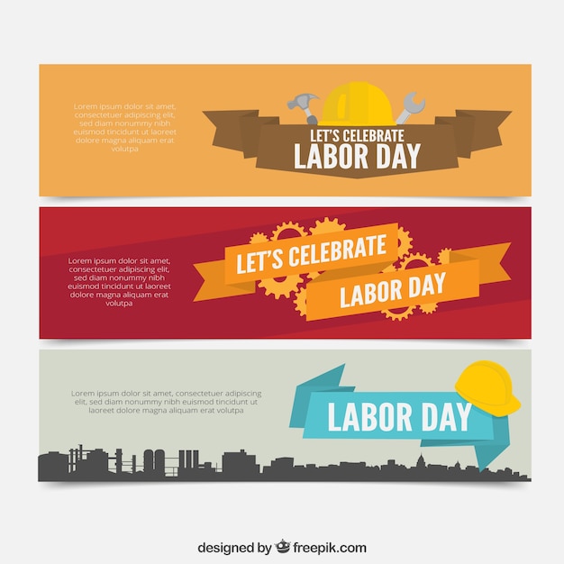 Stylish labor day banner collection