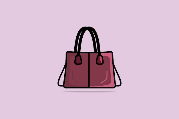 ファッションのベクトル図のスタイリッシュな女性のハンドバッグ美容ファッション オブジェクト アイコン コンセプト