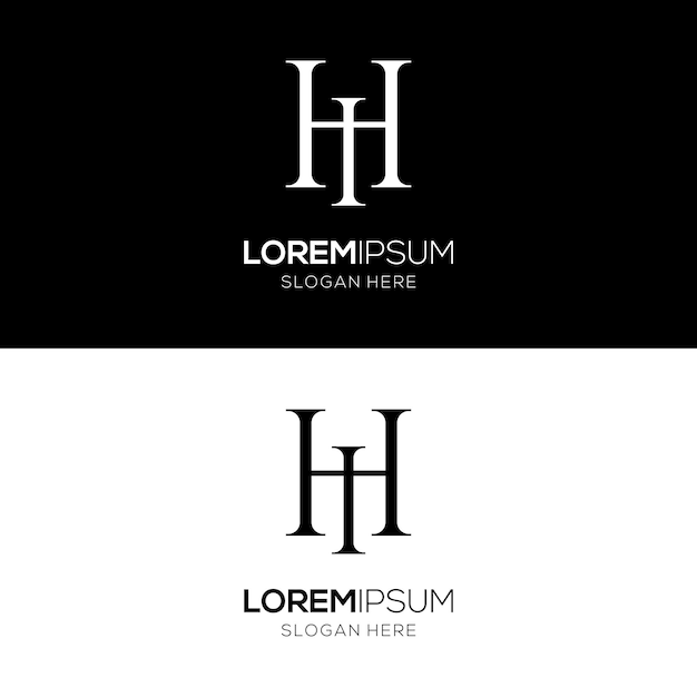 Stylish letter h i logo design template