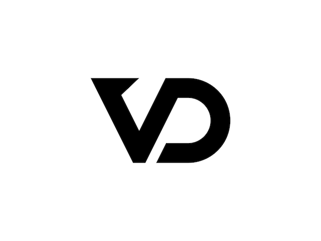 Vector stylish letter vd or dv initial monogram logo deign