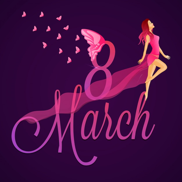 Lettering elegante dell'8 marzo