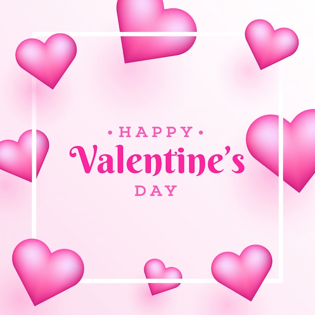 Stylish lettering of happy valentine's day on pink background de