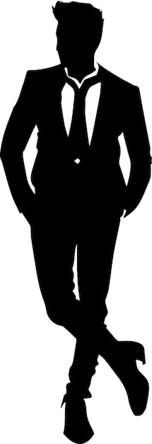 Vettore illustrazione della silhouette vettoriale uomo elegante 34