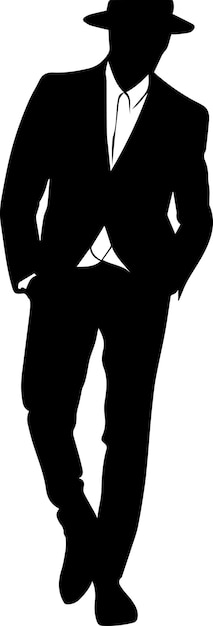 Illustrazione della silhouette vettoriale uomo elegante 50