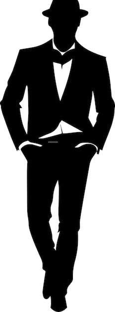 Illustrazione della silhouette vettoriale uomo elegante 51