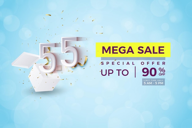 Stylish mega sale background and special offer