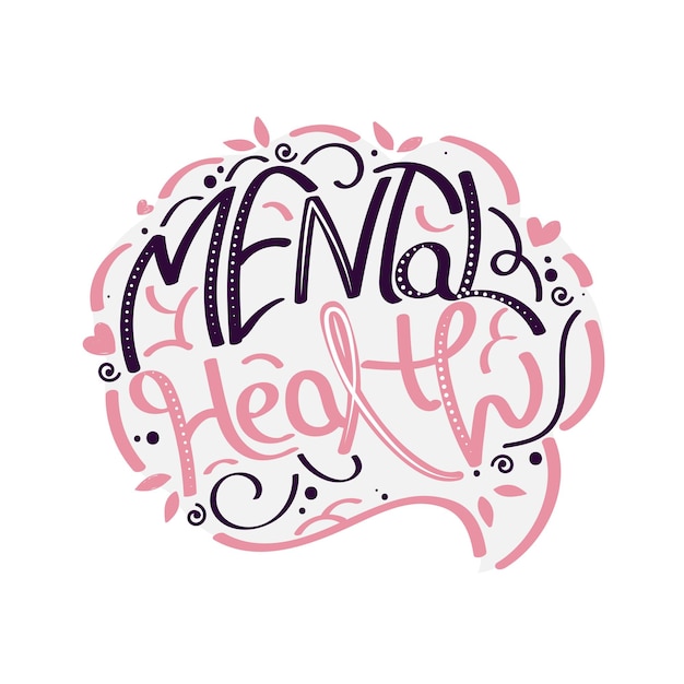 Stylish mental health font against gray and white background