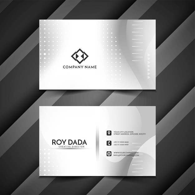 Vector stylish minimal grey color business card