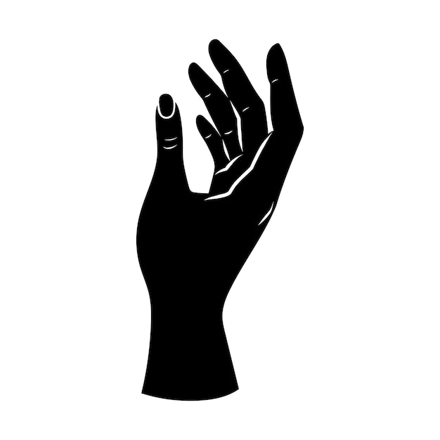 Stylish minimalist black hand vector modern illustration