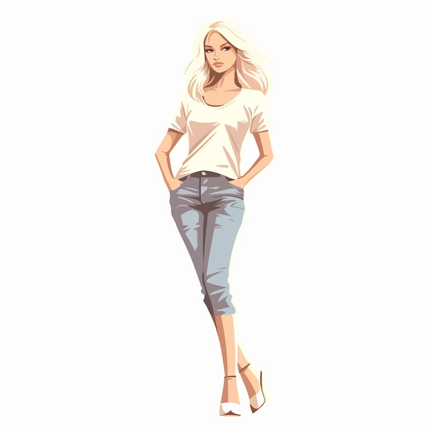 Vector stylish model vector illustration